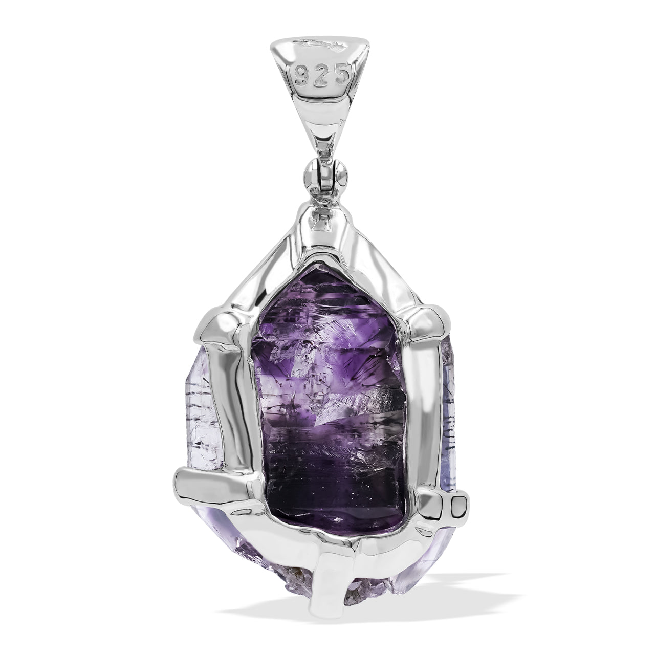 Starborn Shangaan Amethyst Crystal Prong Set Pendant in Sterling Silver