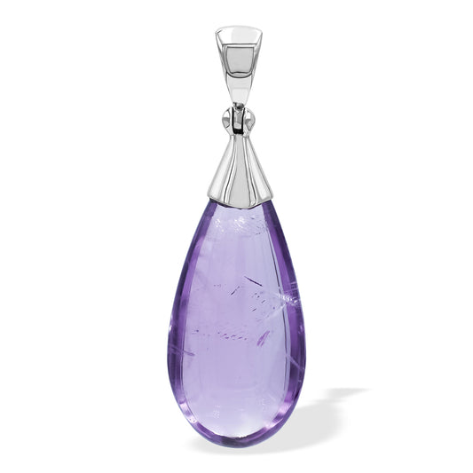 Starborn Teardrop Amethyst Cap Setting Style Pendant in Sterling Silver