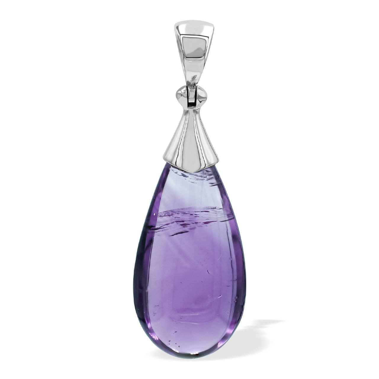 Starborn Teardrop Amethyst Cap Setting Style Pendant in Sterling Silver