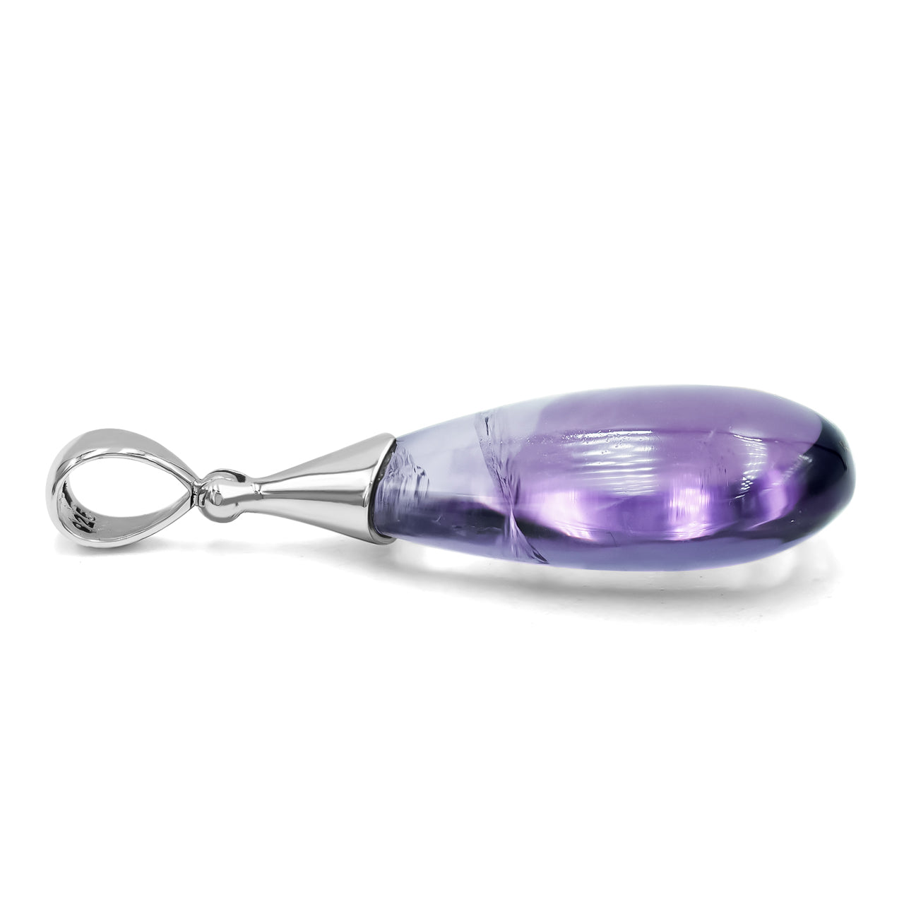 Starborn Teardrop Amethyst Cap Setting Style Pendant in Sterling Silver