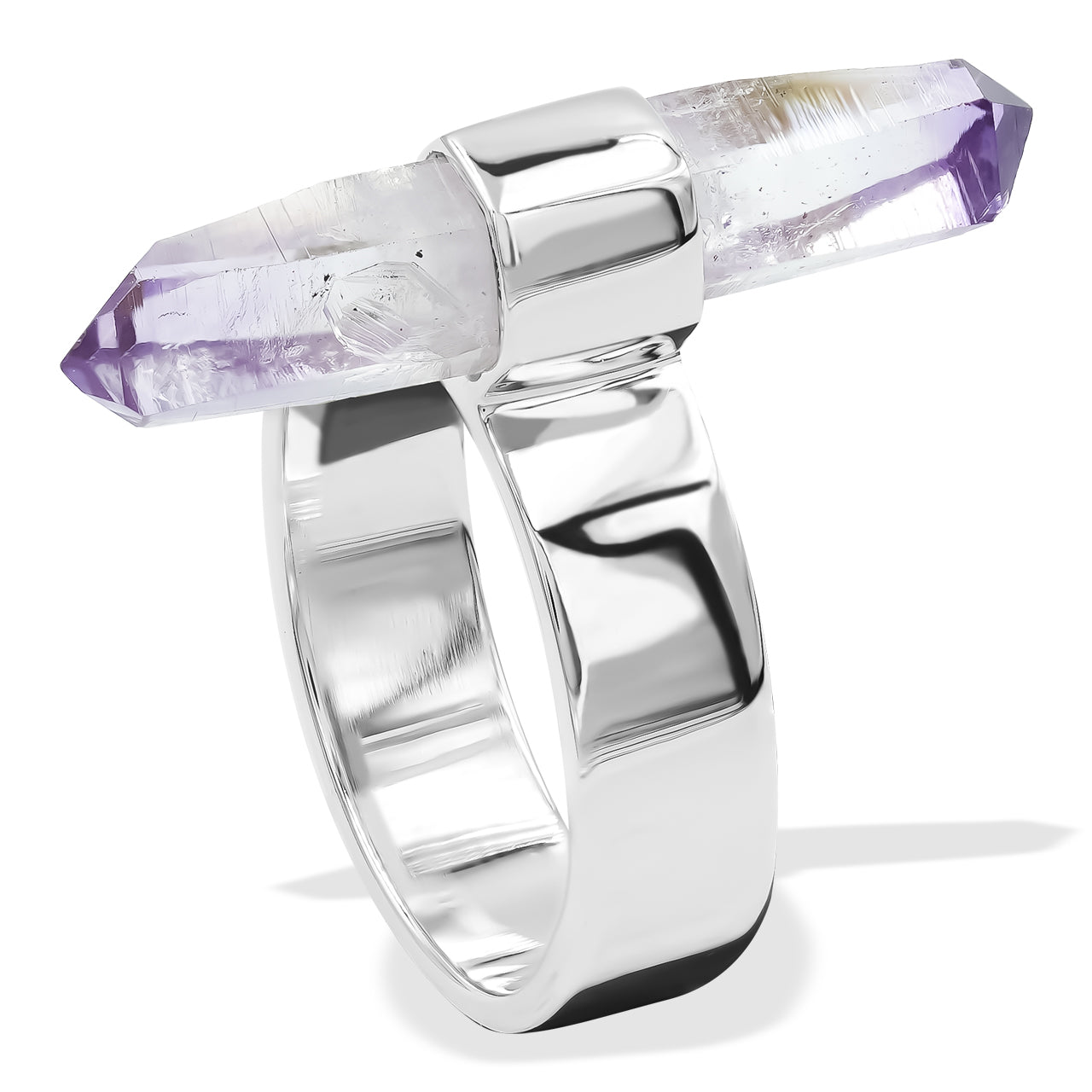 Starborn Vera Cruz Amethyst Crystal with Silver Band Ring in Sterling Silver
