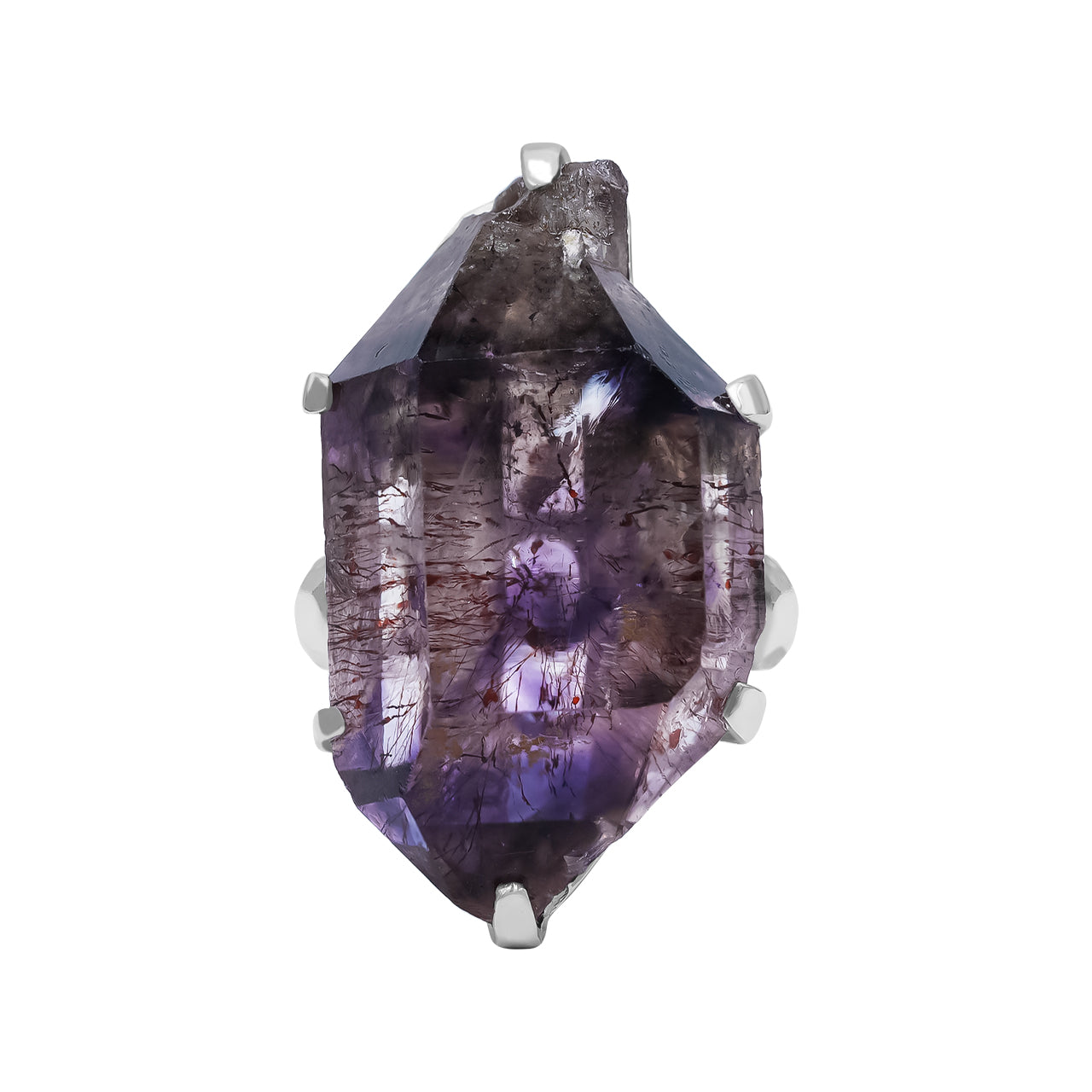 Starborn Shangaan Amethyst Crystal Cast Prong Set Ring in Sterling Silver