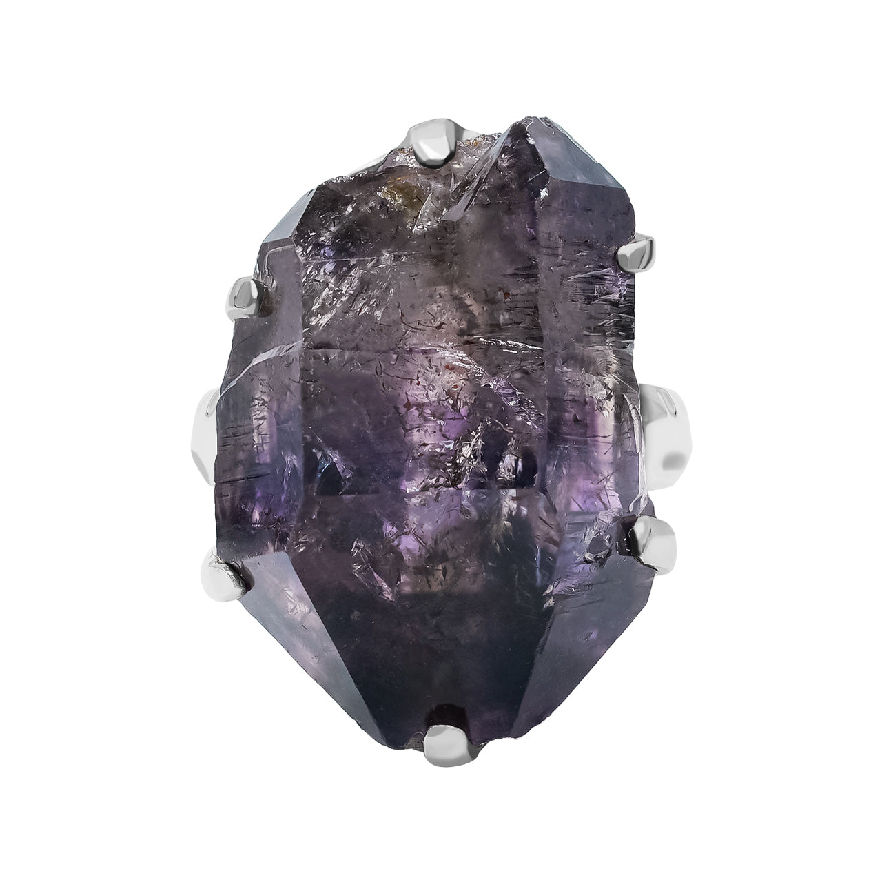 Starborn Shangaan Amethyst Crystal Cast Prong Set Ring in Sterling Silver