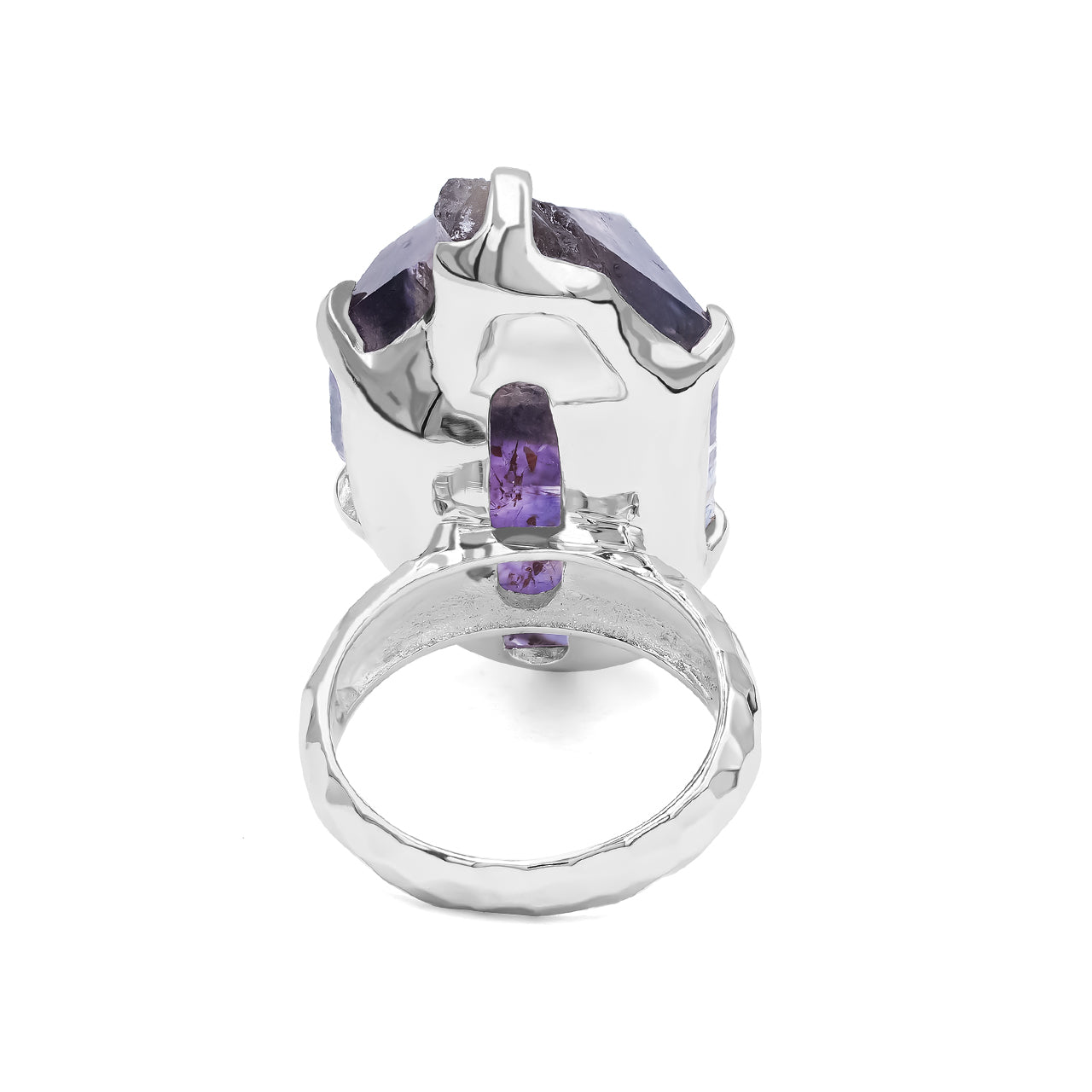 Starborn Shangaan Amethyst Crystal Cast Prong Set Ring in Sterling Silver