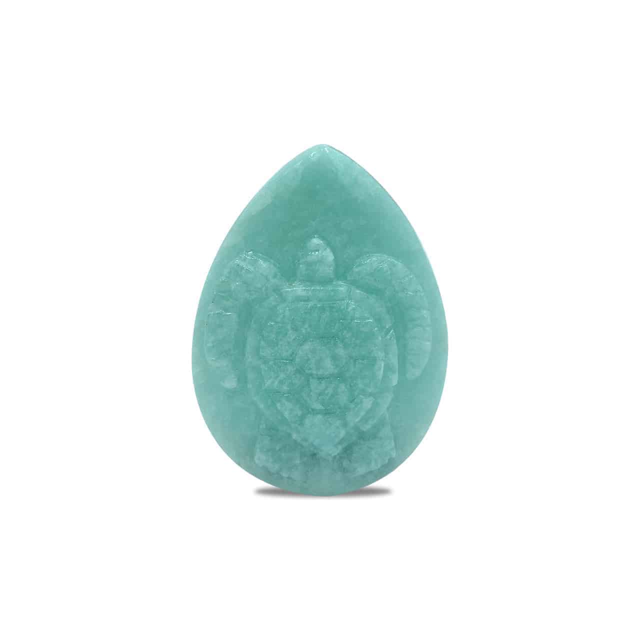 Starborn Amazonite Sea Turtle Pear Shaped Cabochon 25 x 35 mm - 1 Piece