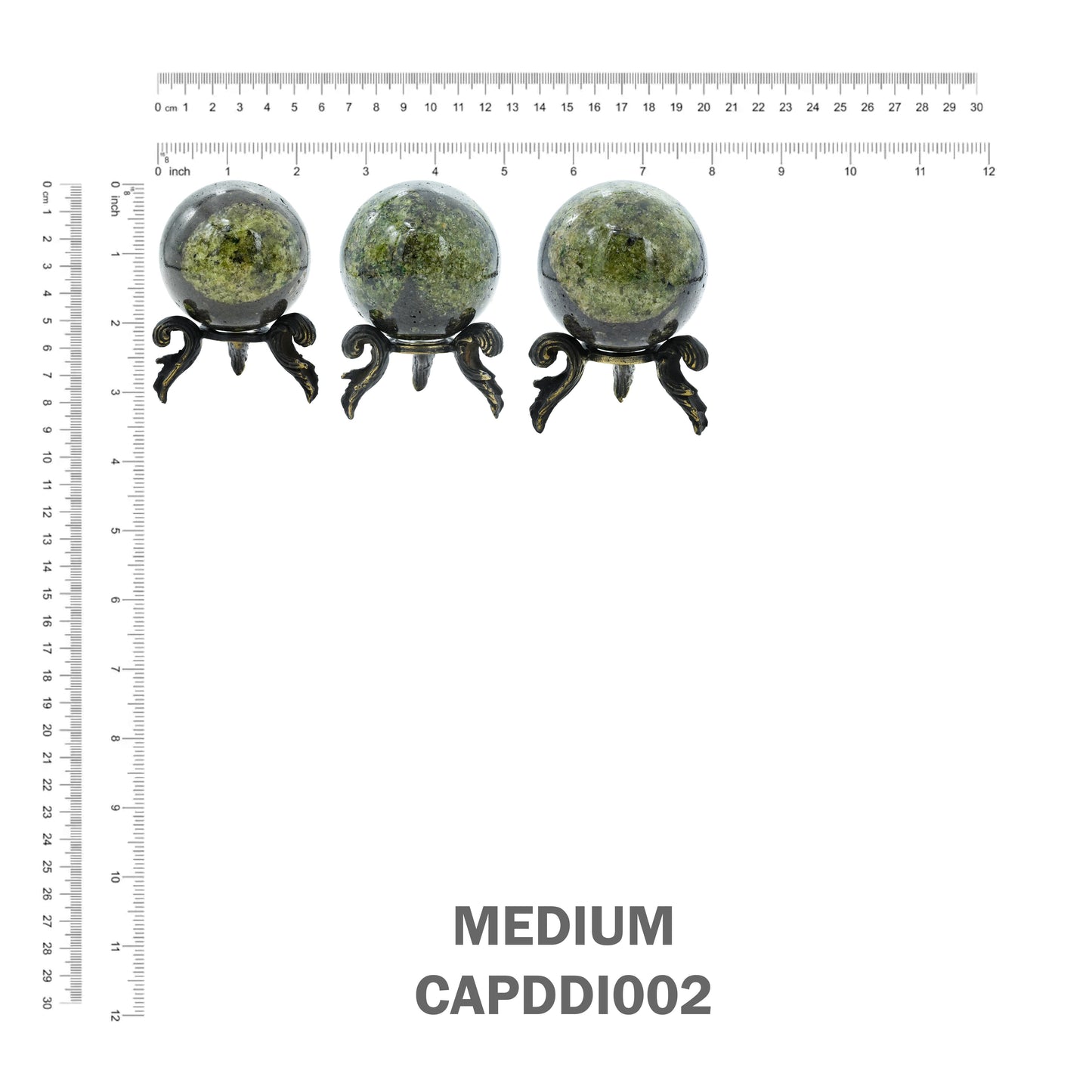 Starborn Arizona Peridot Sphere with Brass Decorative Display Stand