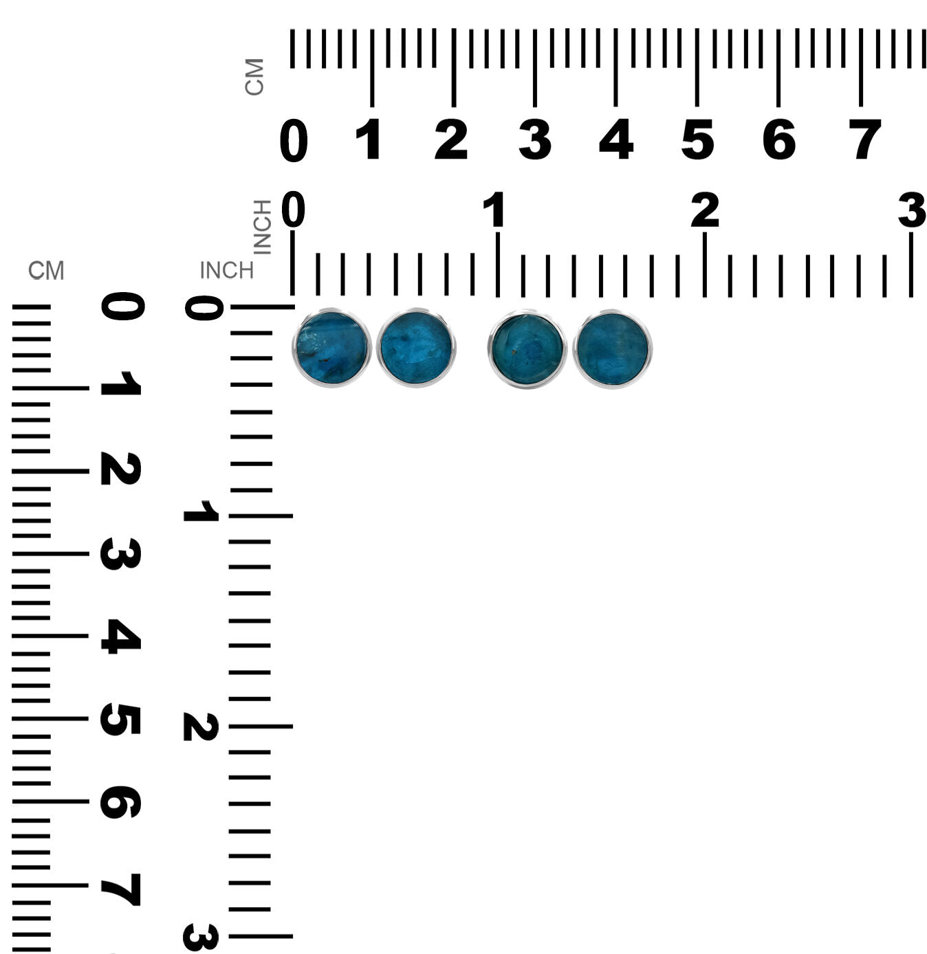 Starborn Blue Apatite 8mm Round Post Style Earrings in Sterling Silver