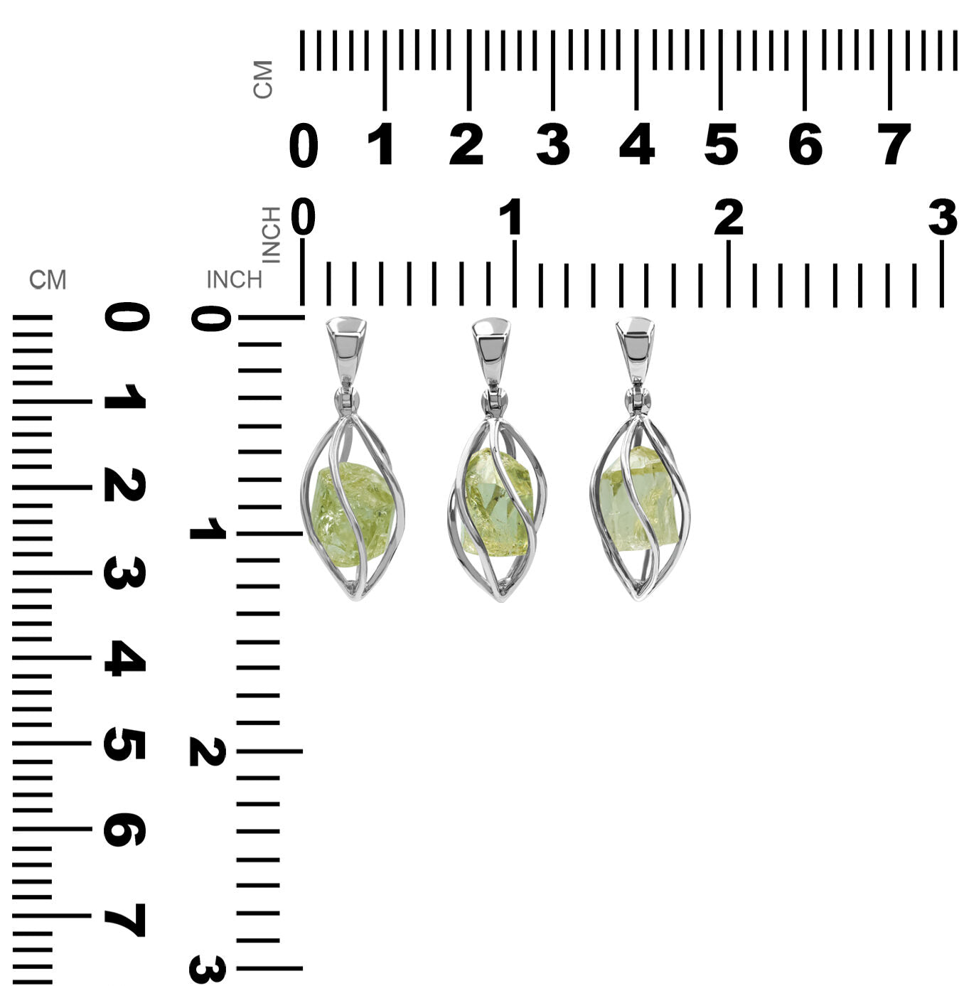 Starborn Green Apatite Crystal Caged Pendant in Sterling Silver