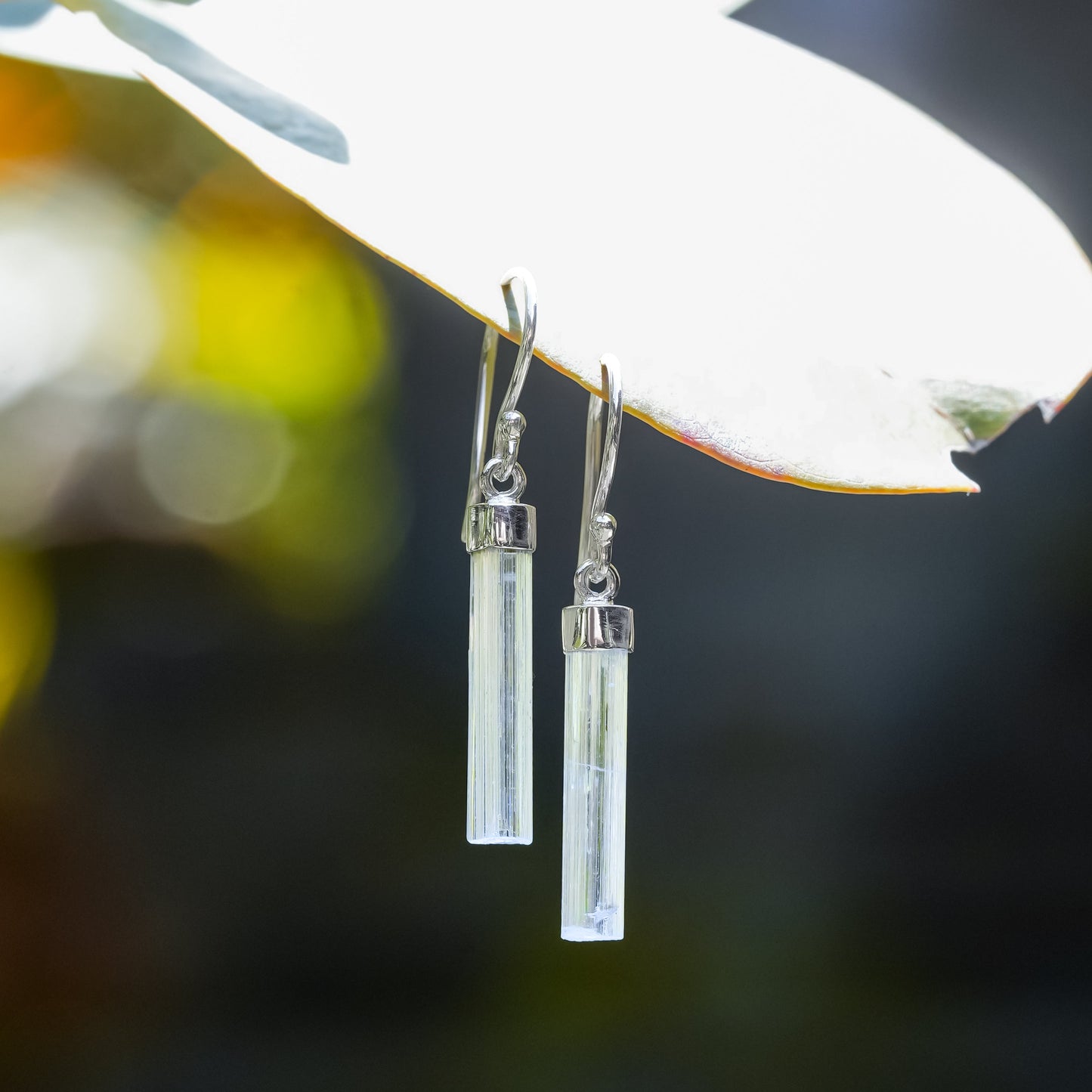 Starborn Aquamarine Crystal Drop Earrings in Sterling Silver