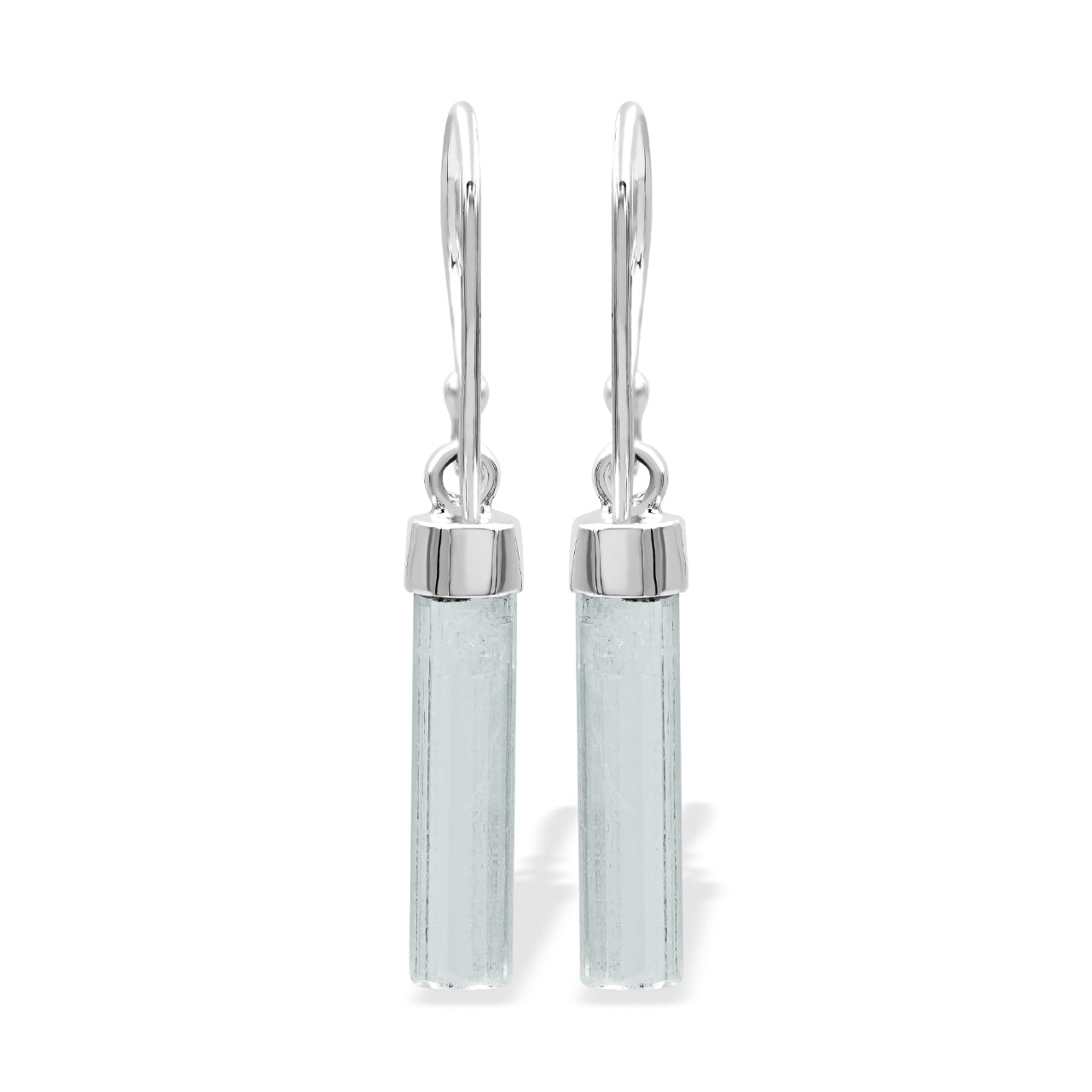 Starborn Aquamarine Crystal Drop Earrings in Sterling Silver