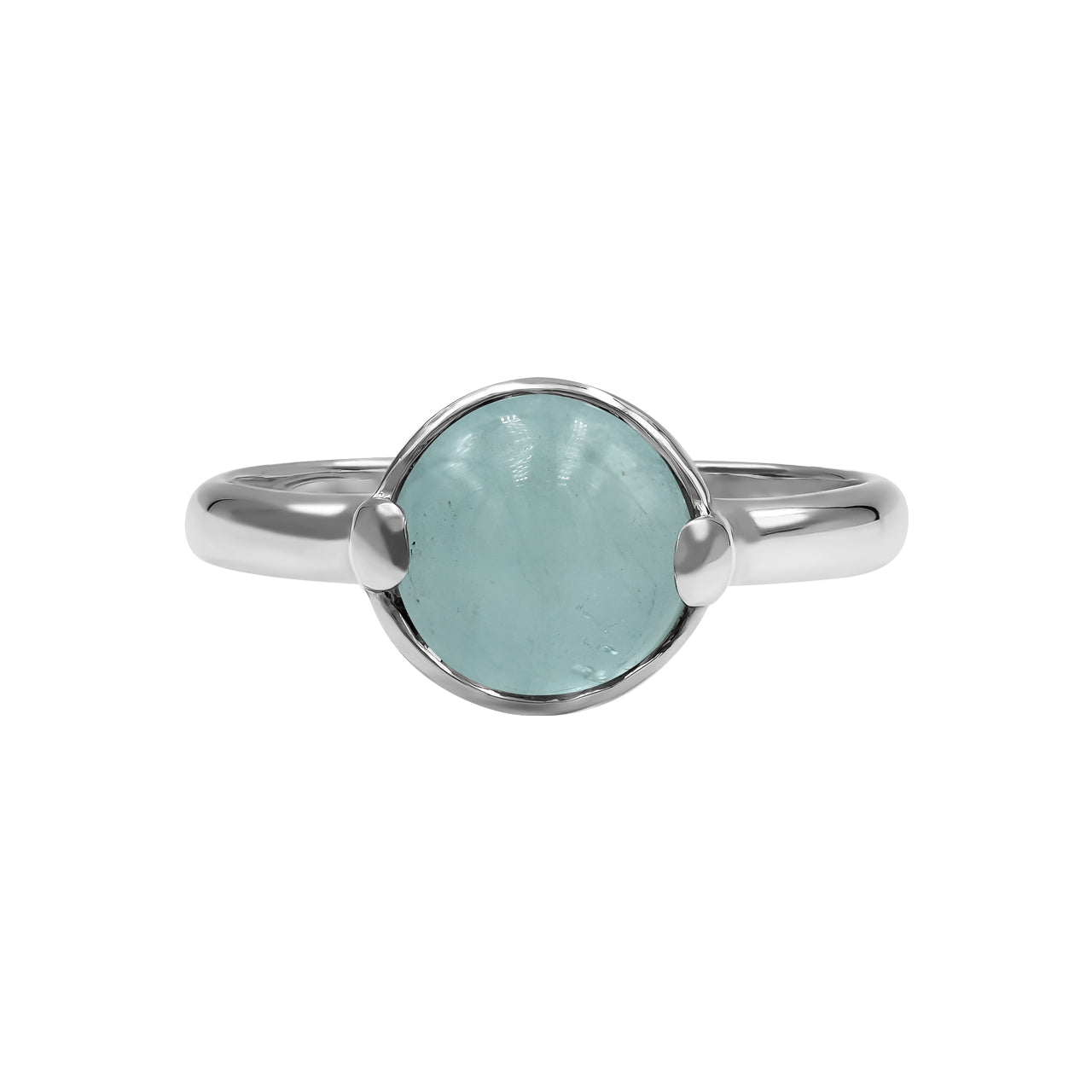 Starborn Aquamarine Sphere Ring with Silver Band in Sterling Silver