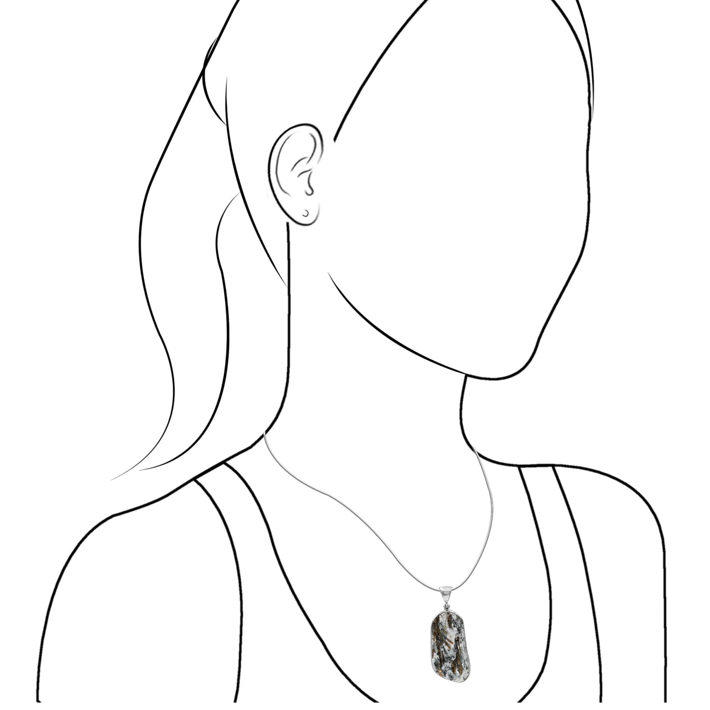 Starborn Freeform Astrophylite Pendant in Sterling Silver