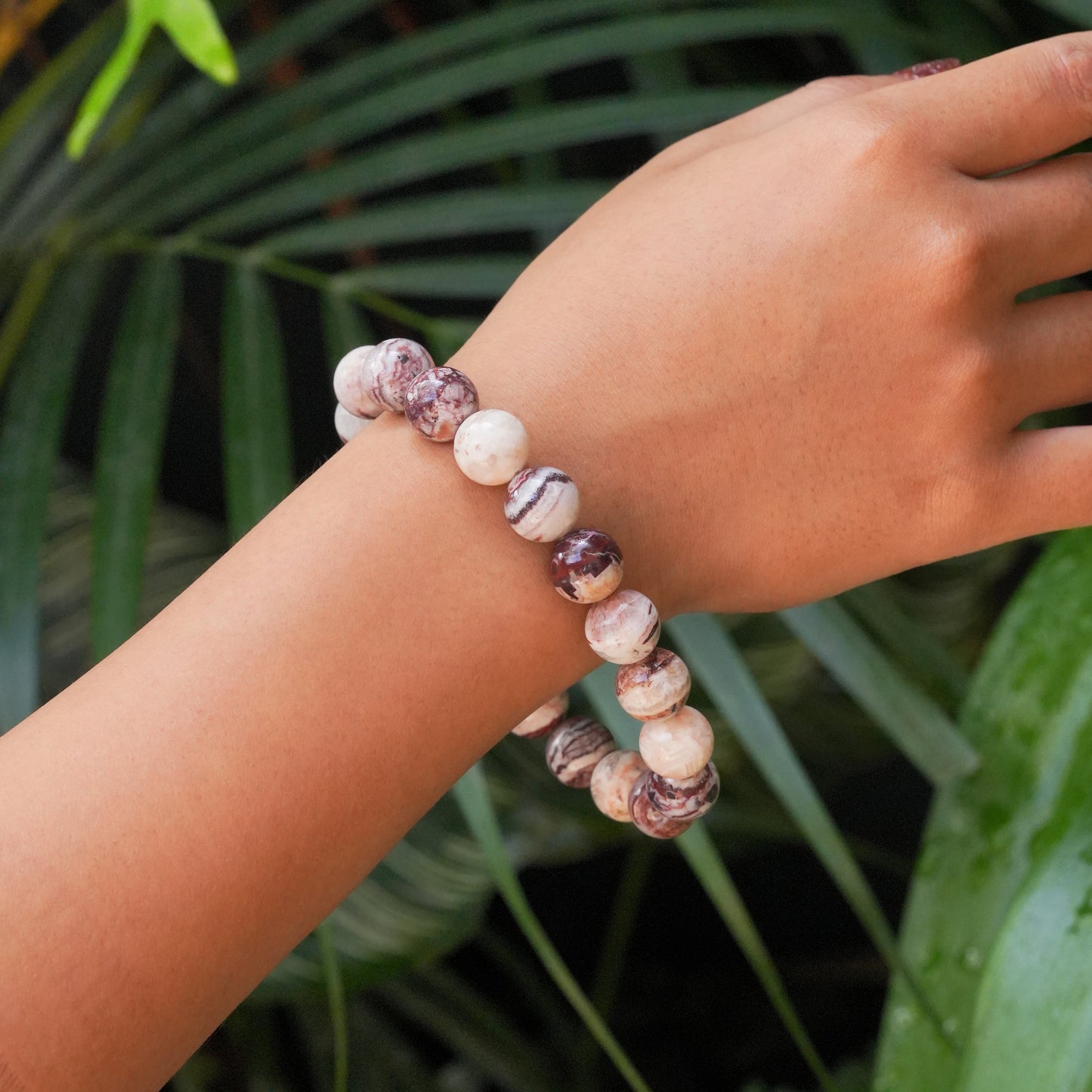 Starborn Arizona Agate Mountain Elastic Beaded Bracelet