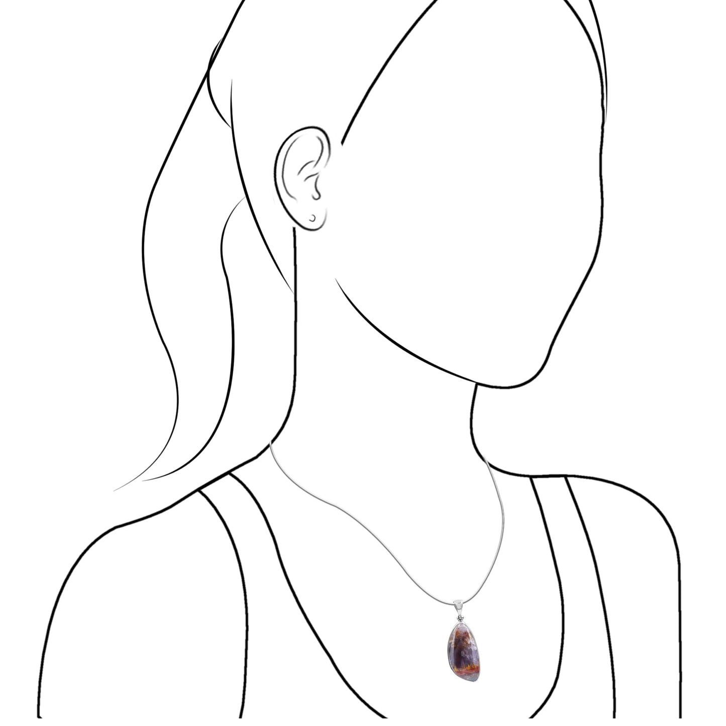 Starborn Auralite 23 Free Form Pendant in Sterling Silver