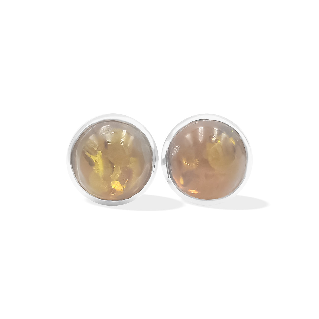 Starborn Baltic Amber 7mm Micro Post Earrings in Sterling Silver