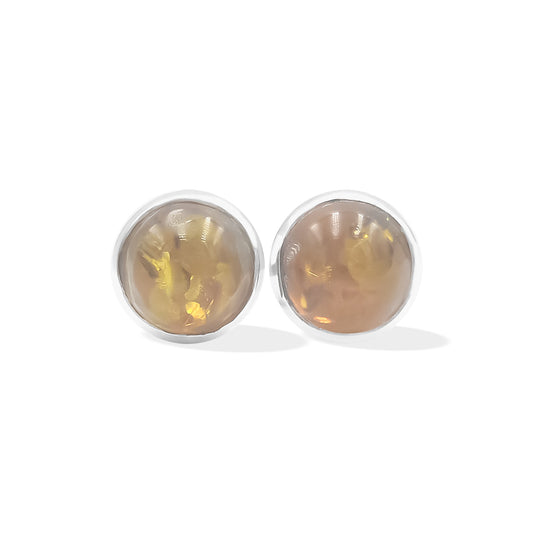 Starborn Baltic Amber 7mm Micro Post Earrings in Sterling Silver