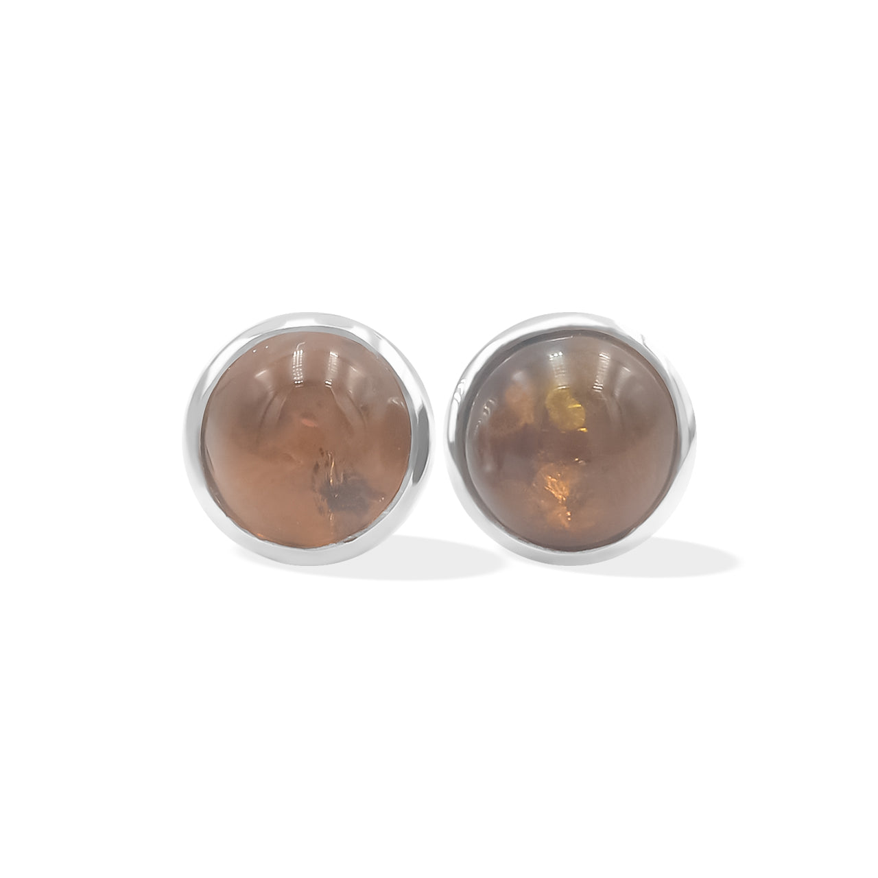 Starborn Baltic Amber 7mm Micro Post Earrings in Sterling Silver