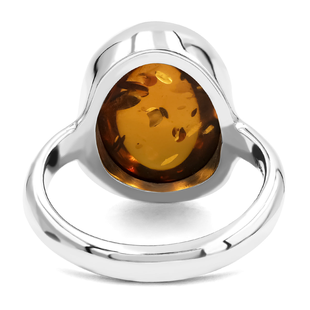Starborn Baltic Amber Oval Shaped Ring in Sterling Silver