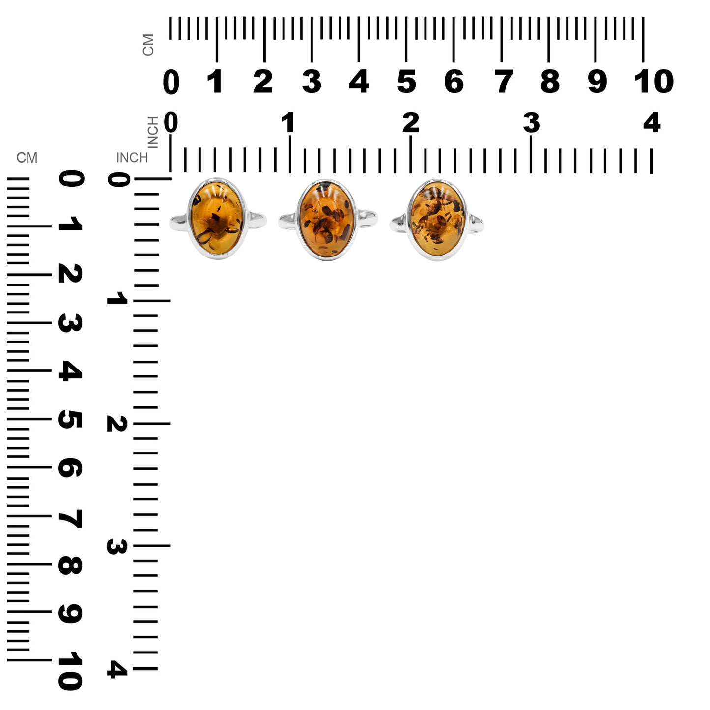Starborn Baltic Amber Oval Shaped Ring in Sterling Silver