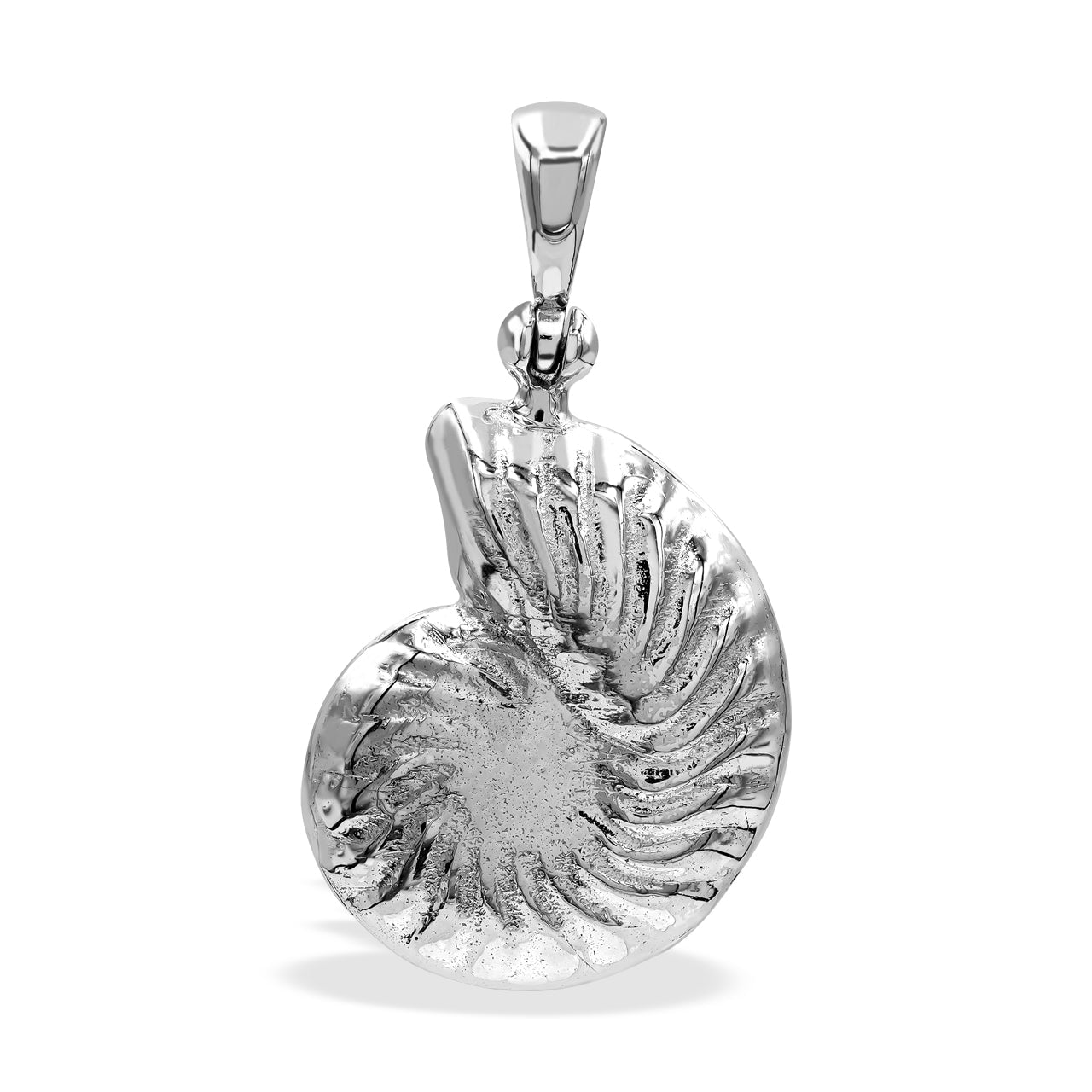Starborn Bumblebee Jasper Inlay Nautilus Ammonite Pendant in Sterling Silver