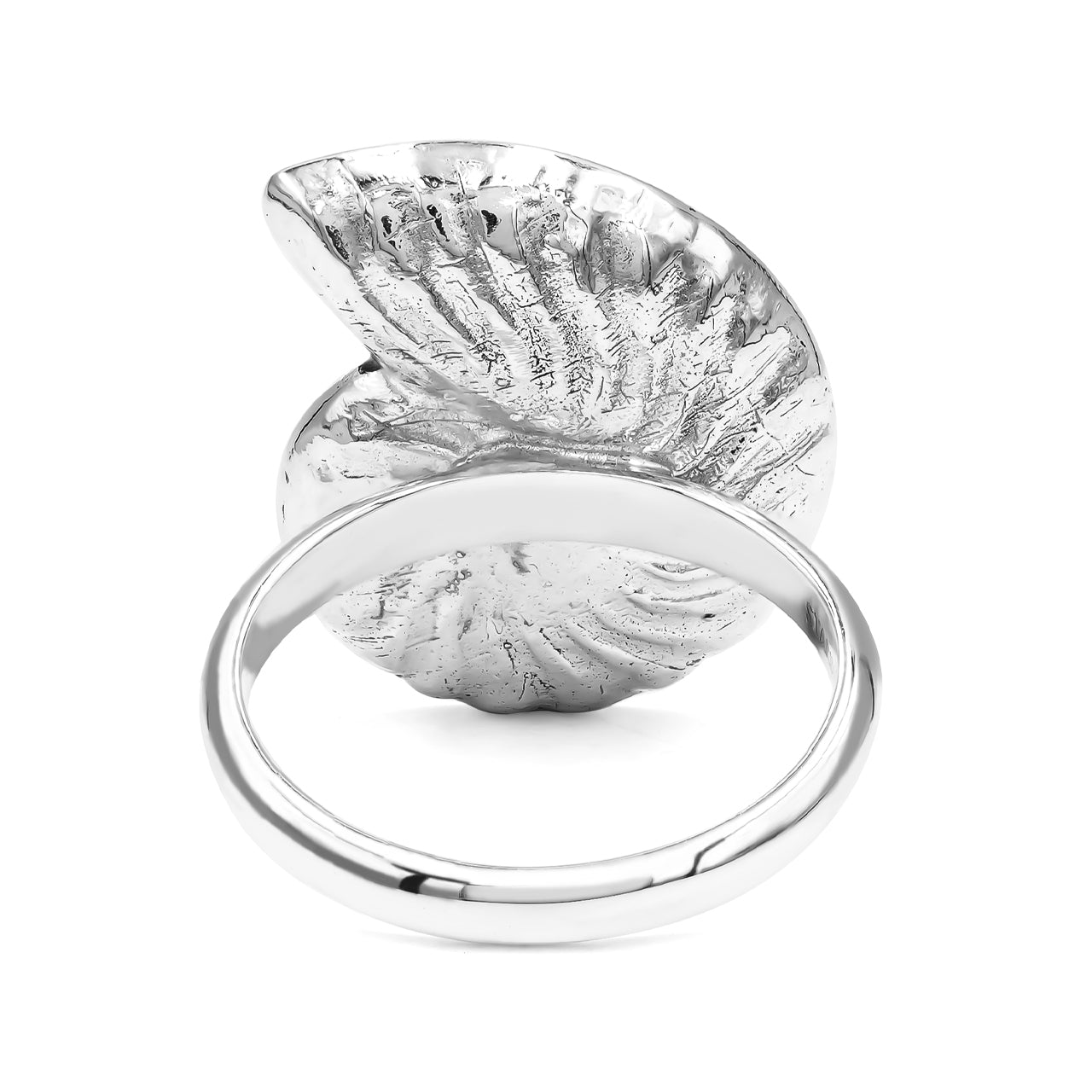 Starborn Bumblebee Jasper Inlay Ammonite Ring in Sterling Silver