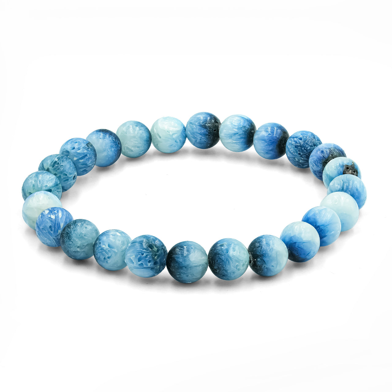 Starborn Blue Ice Glacierite Elastic Beaded Bracelet