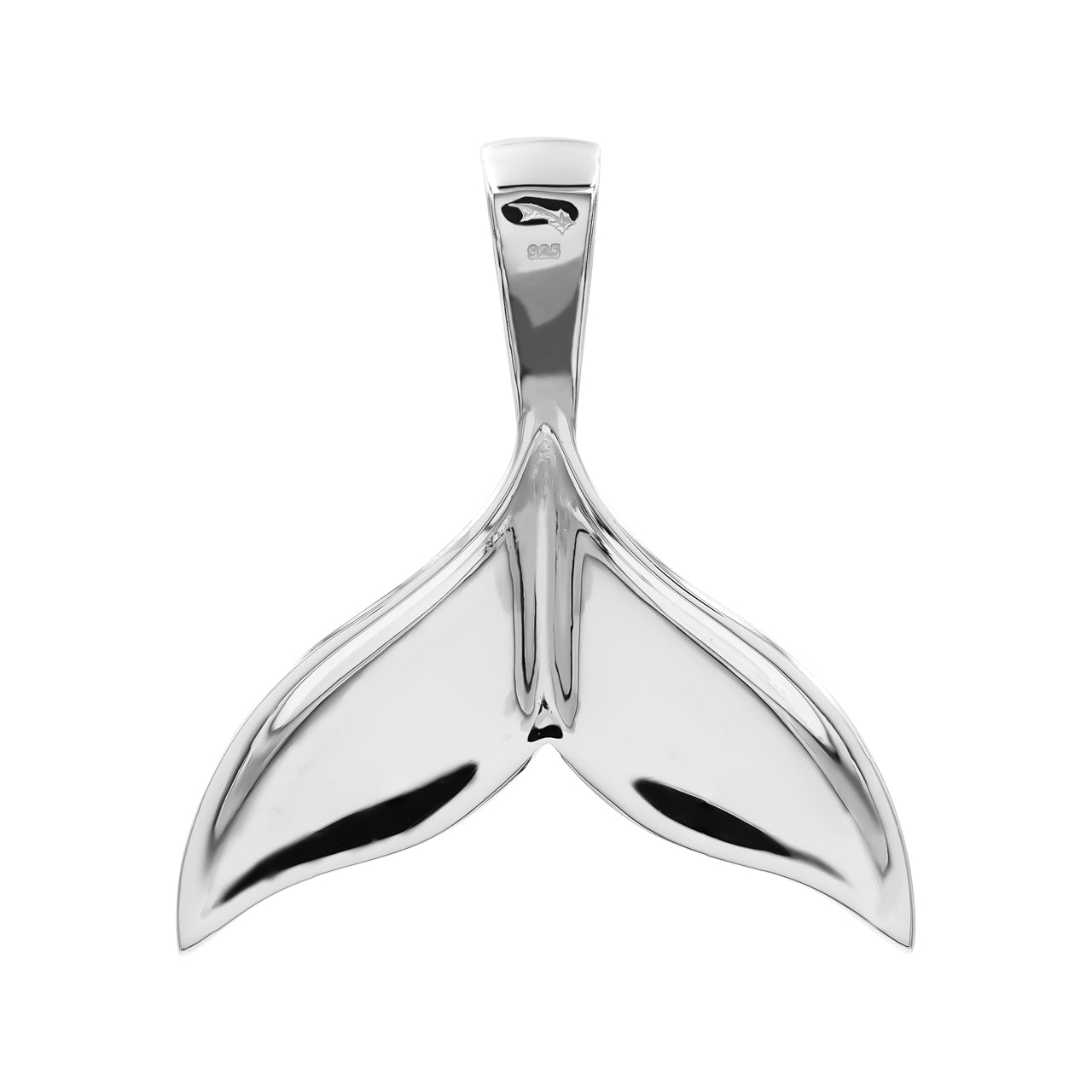 Starborn Blue Ice Glacierite Whale Tail Pendant in Sterling Silver
