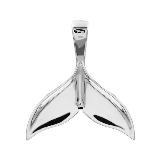 Starborn Blue Ice Glacierite Whale Tail Pendant in Sterling Silver