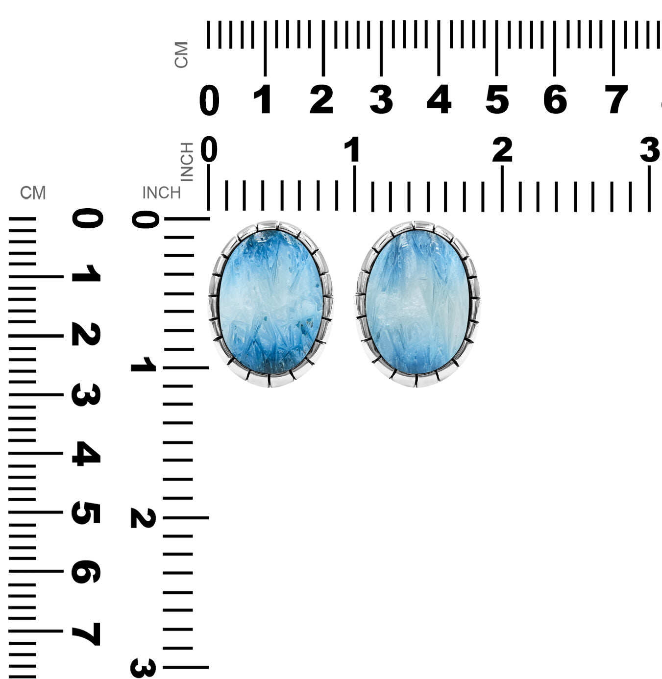 Starborn Blue Ice Glacierite Striped Bezel Ring in Sterling Silver