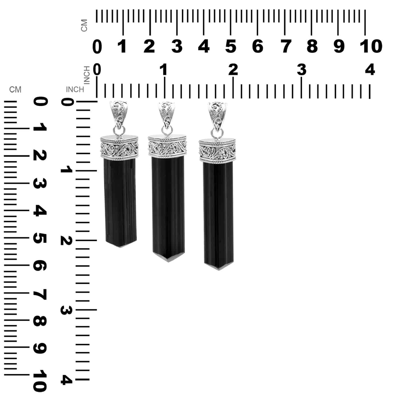Starborn Black Tourmaline Crystal Pendant in Sterling Silver