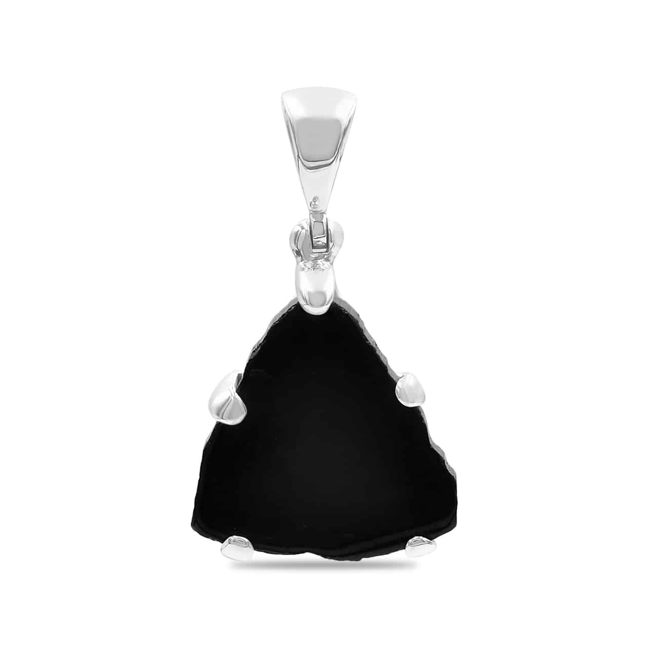 Starborn Black Tourmaline Crystal Slice Pendant in Sterling Silver