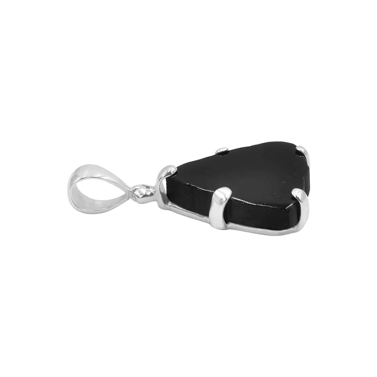 Starborn Black Tourmaline Crystal Slice Pendant in Sterling Silver