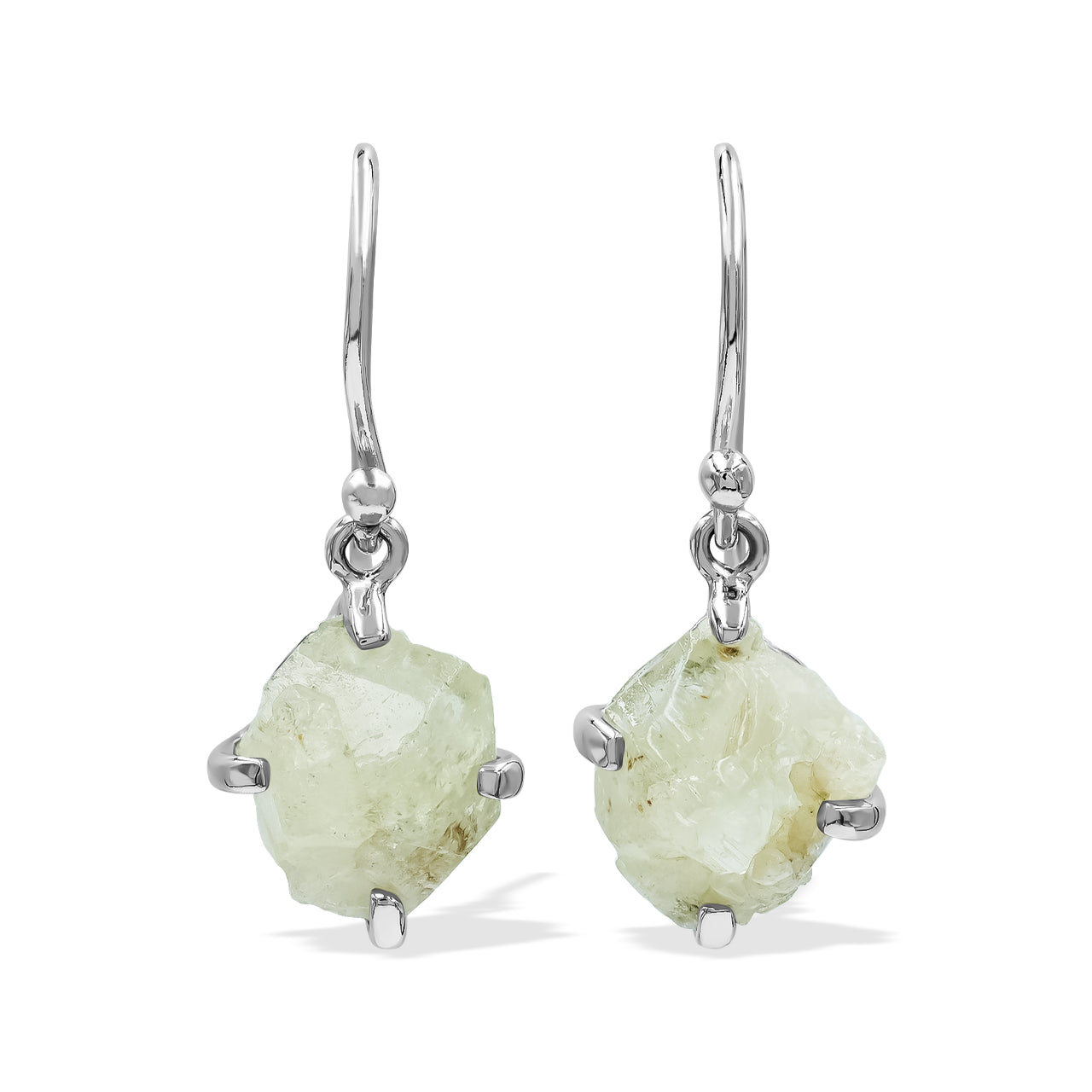 Starborn Rough Brazilianite Dangle Earrings in Sterling Silver