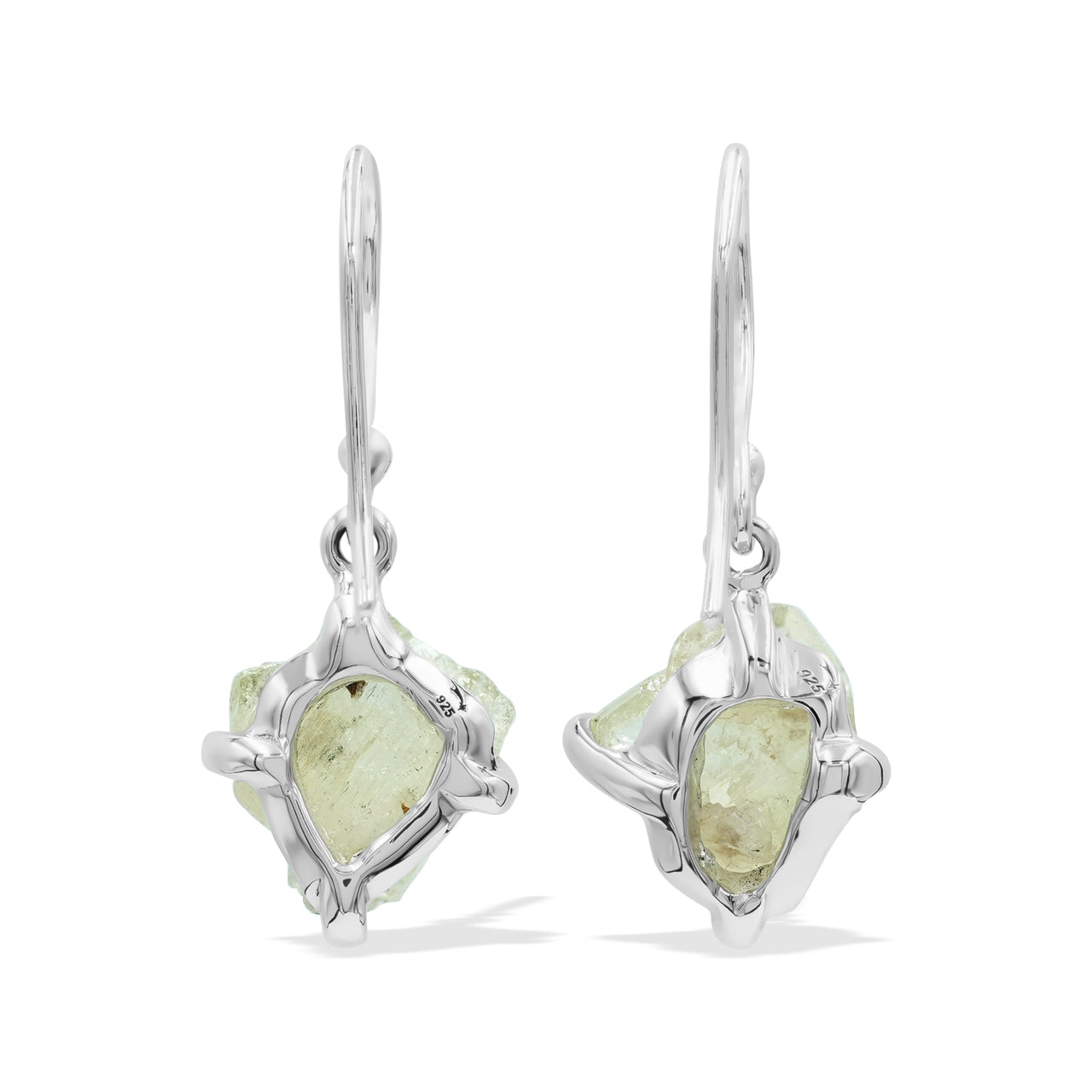 Starborn Rough Brazilianite Dangle Earrings in Sterling Silver