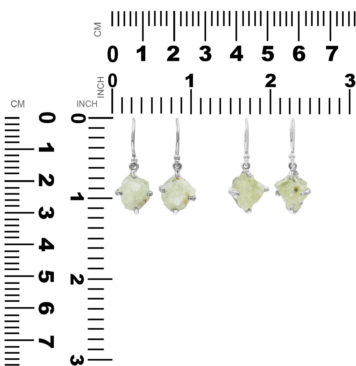 Starborn Rough Brazilianite Dangle Earrings in Sterling Silver