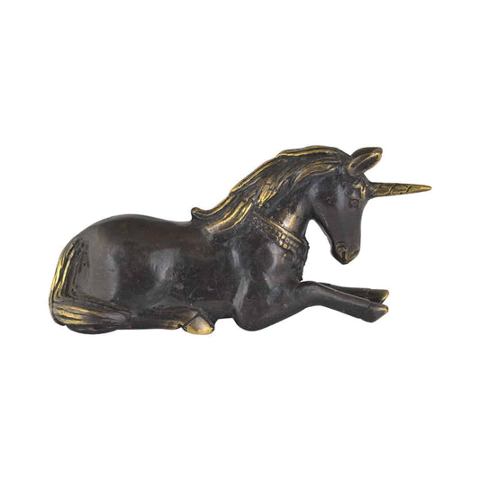 Starborn Laying Unicorn Decorative Bronze Statue