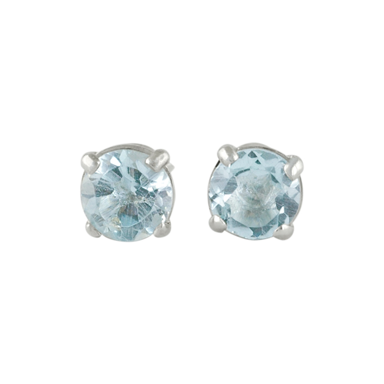 Starborn Faceted Blue Topaz Sterling Silver Post Earrings