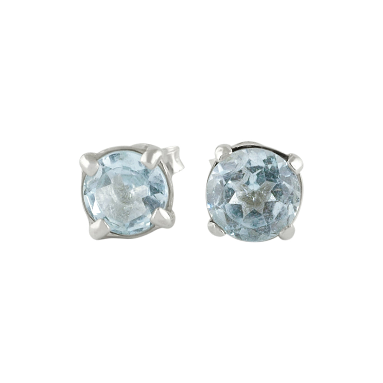 Starborn Faceted Blue Topaz Sterling Silver Post Earrings
