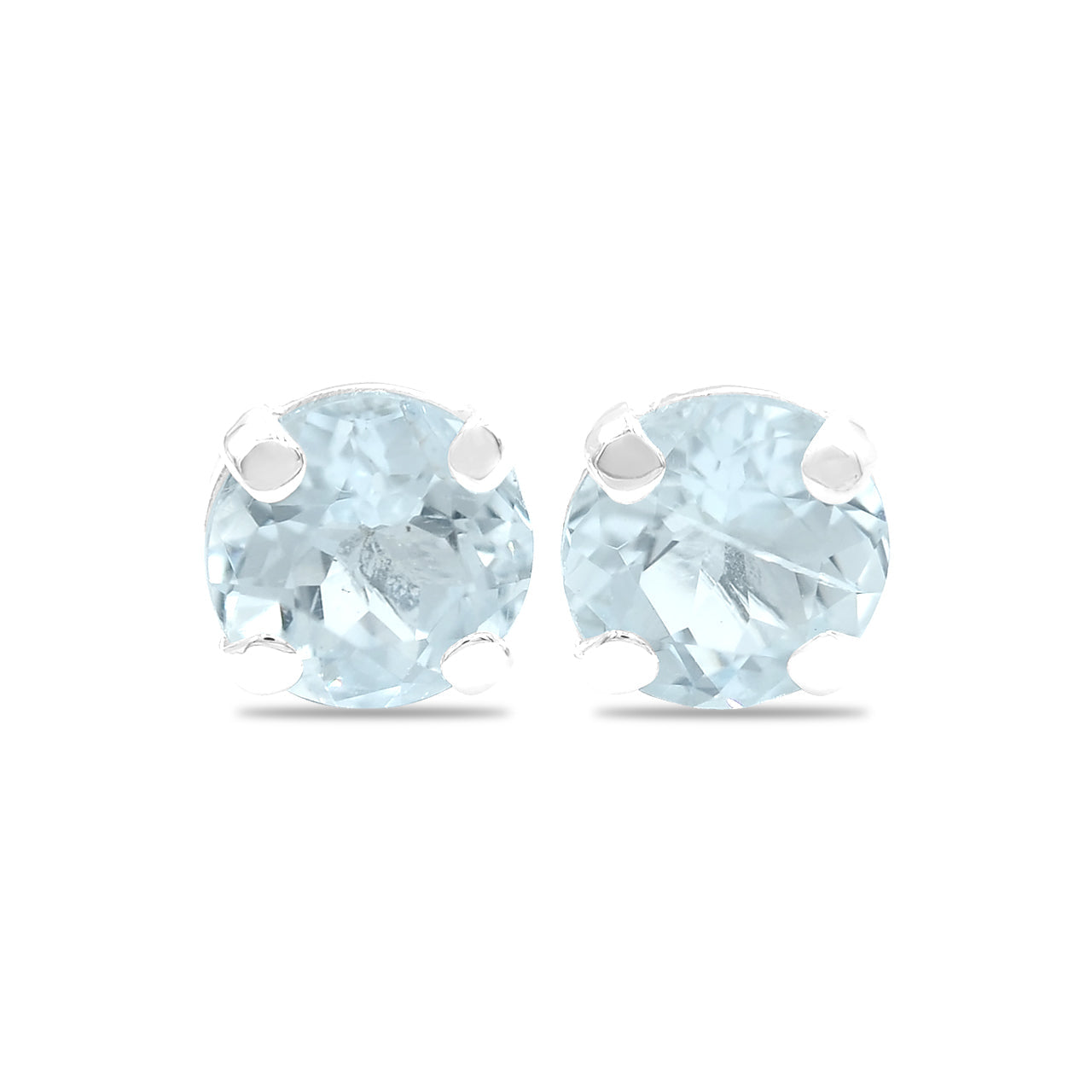 Starborn Faceted Blue Topaz Sterling Silver Post Earrings