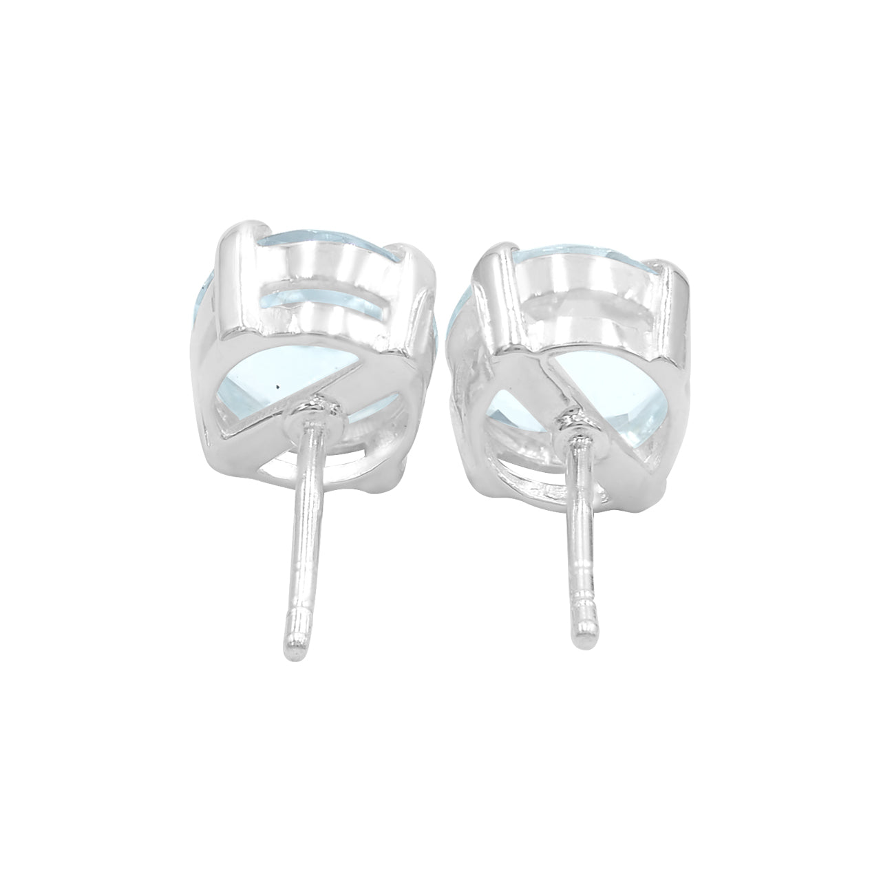 Starborn Faceted Blue Topaz Sterling Silver Post Earrings