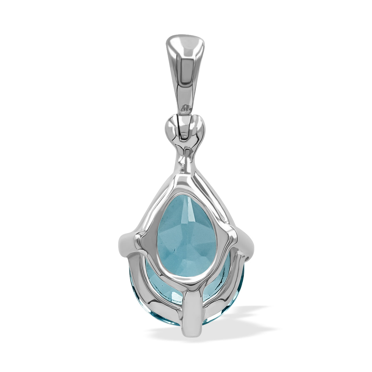 Starborn Blue Topaz Pear-Shape Pendant in Fine Sterling Silver