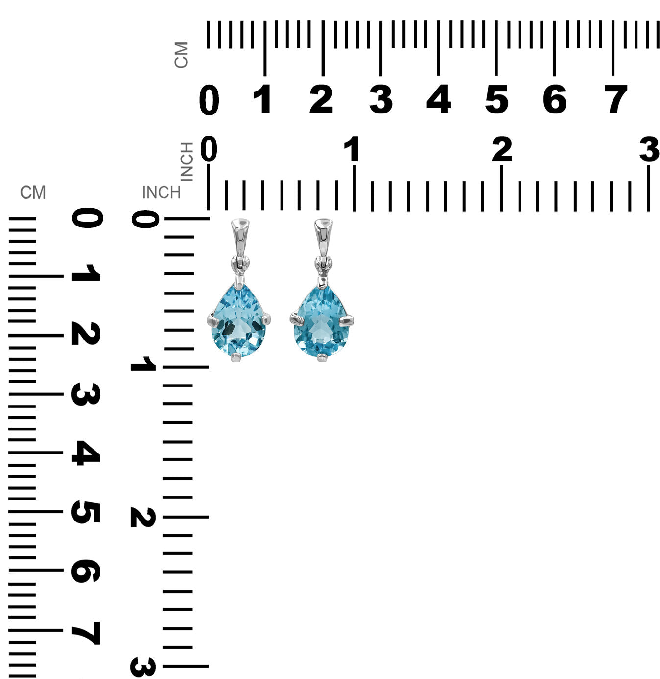 Starborn Blue Topaz Pear-Shape Pendant in Fine Sterling Silver