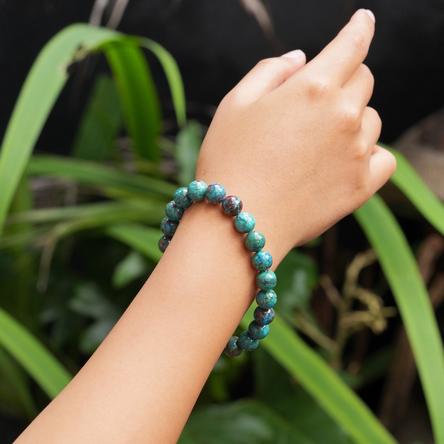 Starborn Chrysocolla Elastic Beaded Bracelet