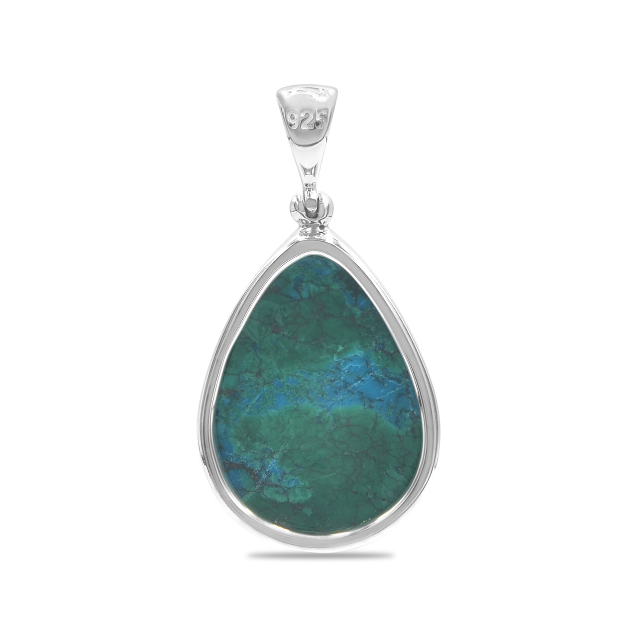 Starborn Chrysocolla Pear Pendant in Sterling Silver