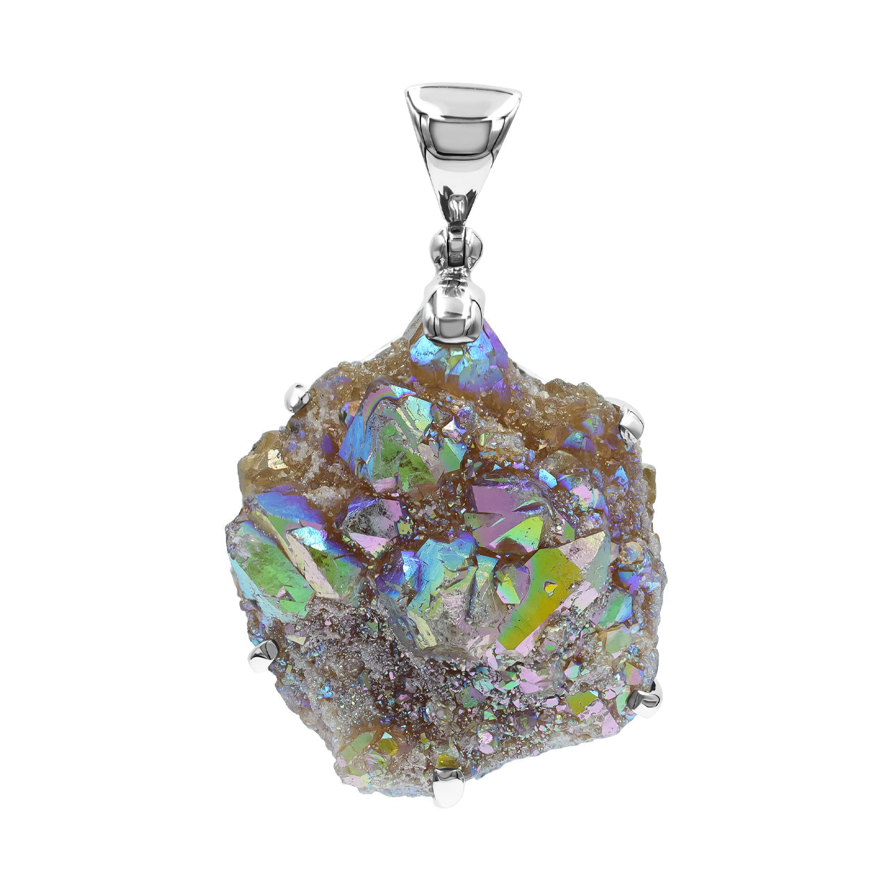 Starborn Aura Star Citrine Prong Set Pendant in Sterling Silver