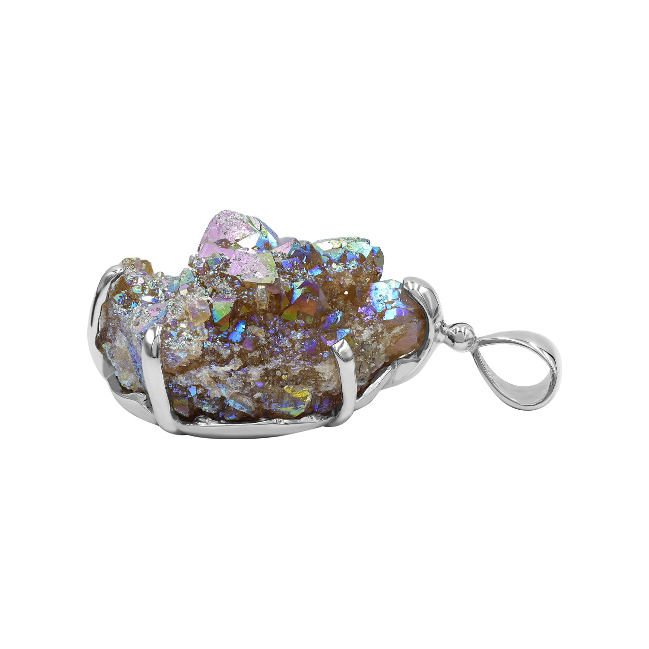 Starborn Aura Star Citrine Prong Set Pendant in Sterling Silver