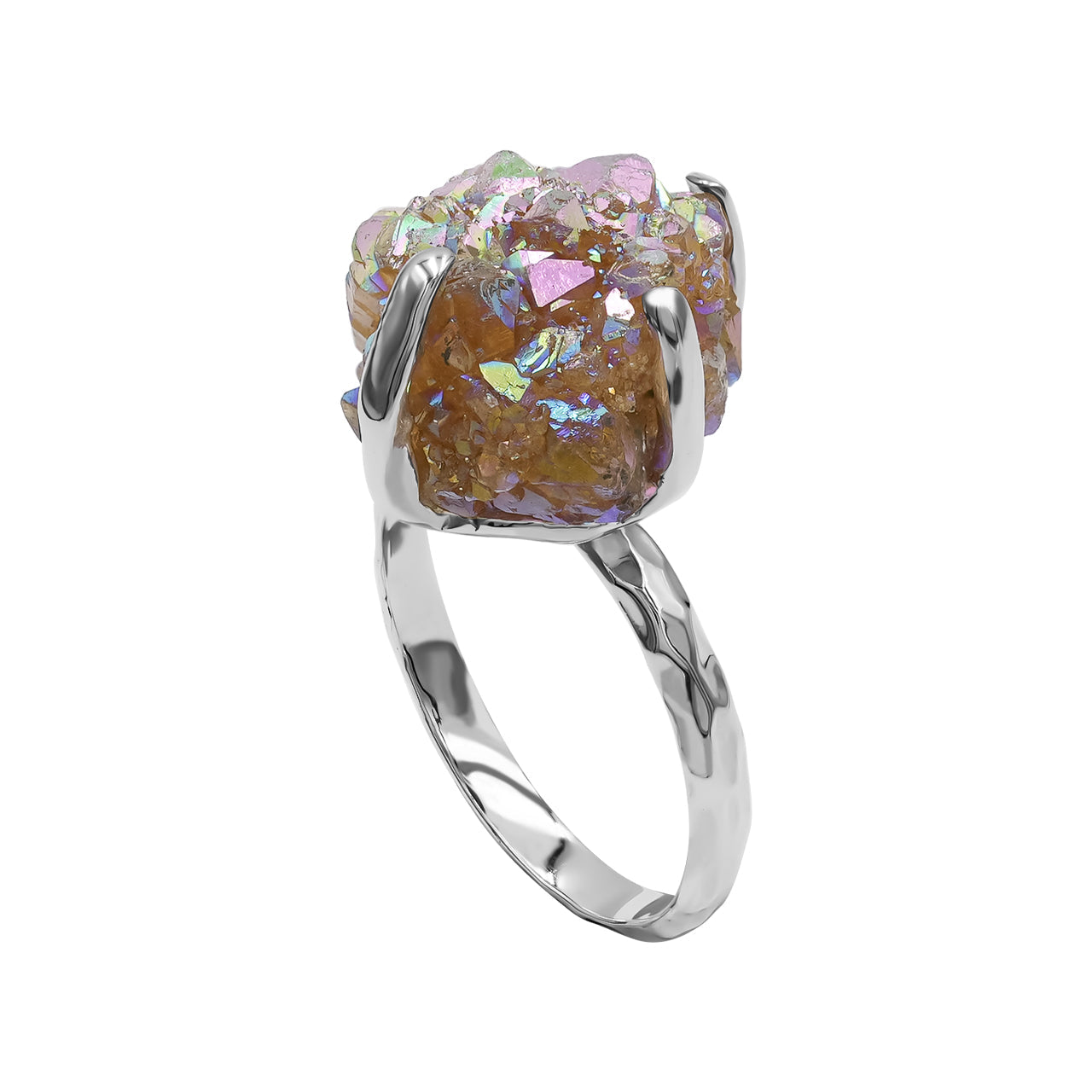 Starborn Aura Star Citrine Prong Set Ring in Sterling Silver