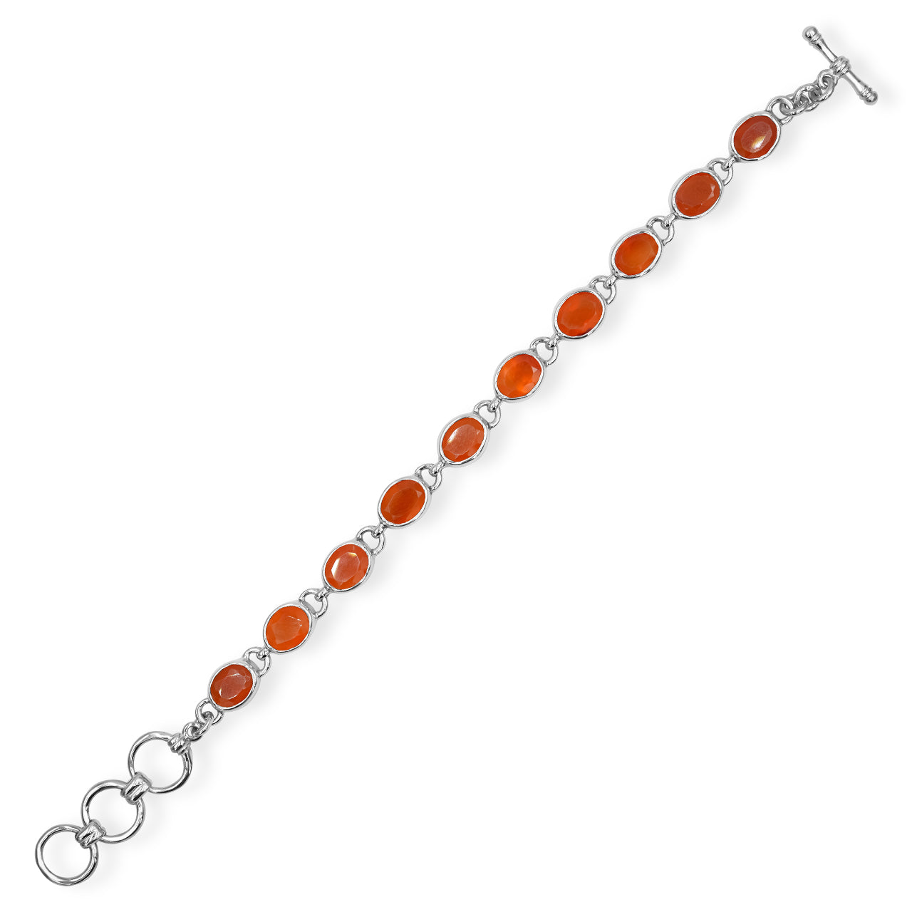 Starborn Faceted Carnelian Bracelet in Sterling Silver