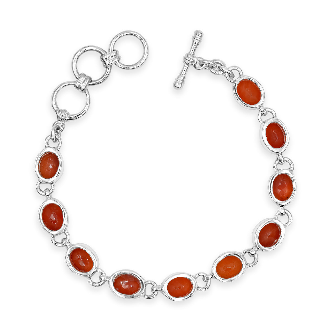 Starborn Faceted Carnelian Bracelet in Sterling Silver