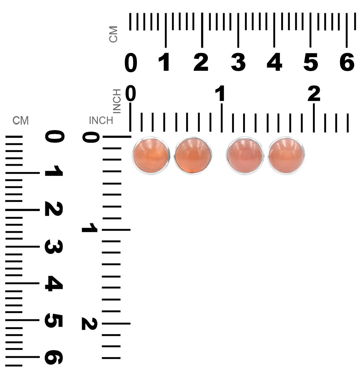 Starborn Carnelian Round Cabochon Single Bezel Post Earrings in Sterling Silver